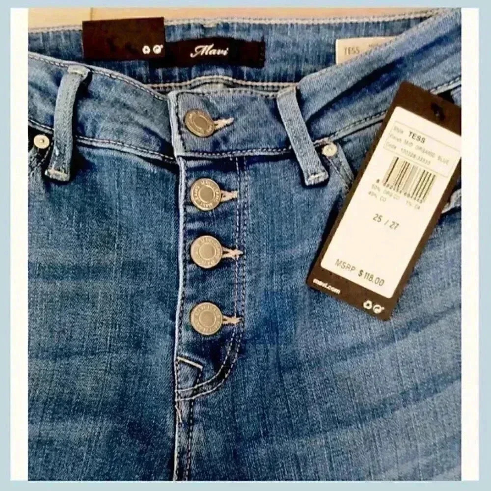 Mavi Tess Jeans High Rise Skinny, Size: 25, Straight Leg Jeans, Button Down Jean - Picture 5 of 8